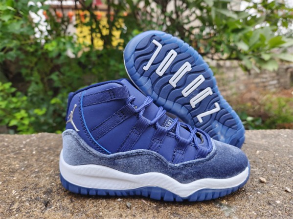 Youth Running Weapon Air Jordan 11 Blue Shoes 020